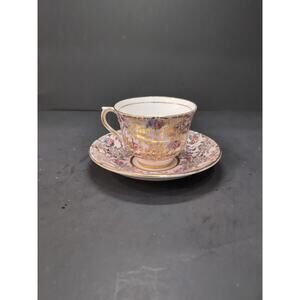 Colclough Teacup & Saucer Set, Floral Bone China Footed Cup, Vintage Chintz Rose